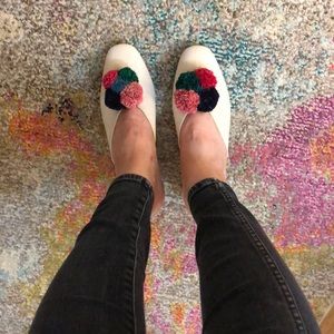 Loeffler Randall Lulu Pompom Embellished Mules